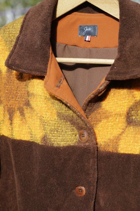 bomber vintage marron et jaune - Copie