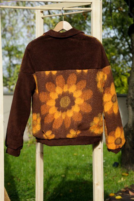 bomber vintage marron et jaune - Copie