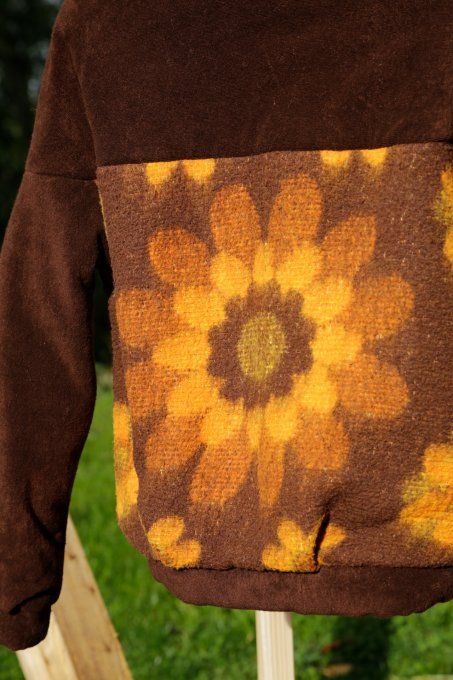 bomber vintage marron et jaune - Copie