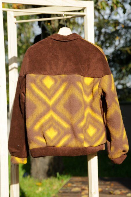 bomber vintage marron et jaune
