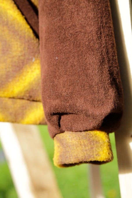 bomber vintage marron et jaune