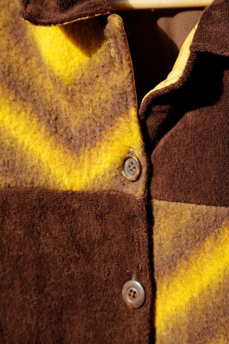 bomber vintage marron et jaune
