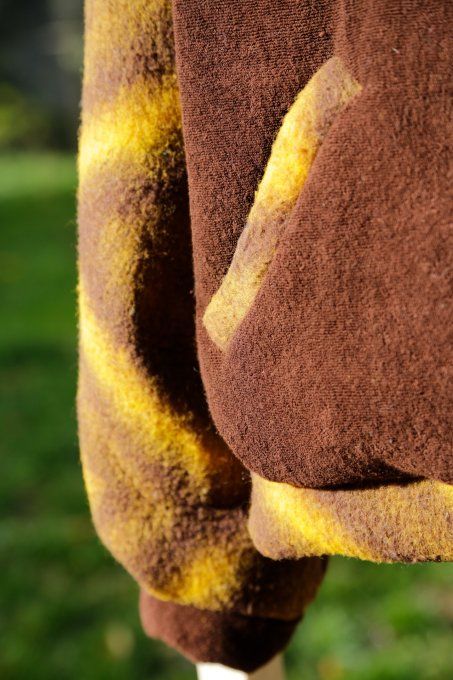 bomber vintage marron et jaune