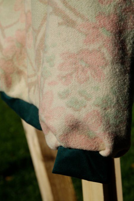 bomber vert et rose pale  fleuri