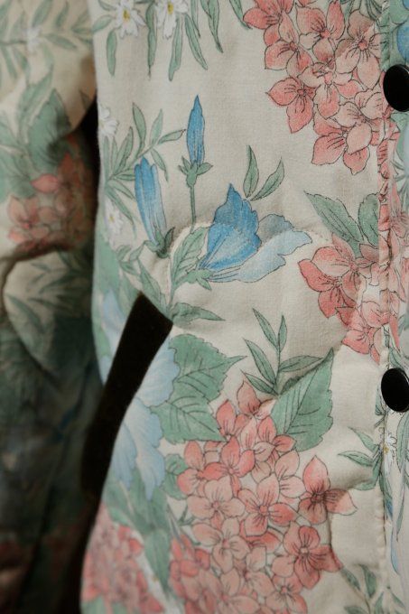bomber vintage rose et kaki fleuri