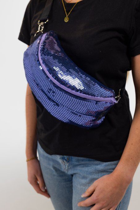 Sac banane sequin violet