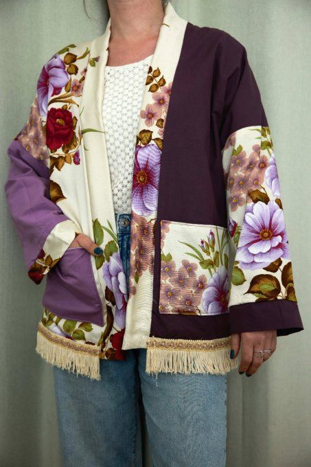 kimono réversible violet 
