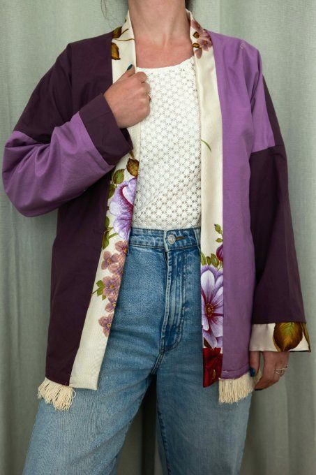 kimono réversible violet 