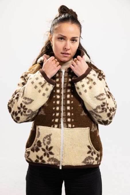 veste couverture beige marron