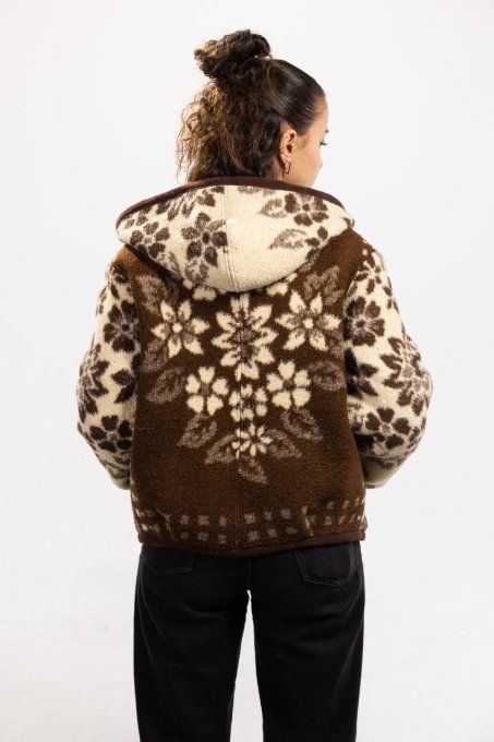 veste couverture beige marron