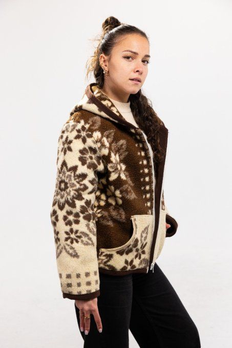 veste couverture beige marron