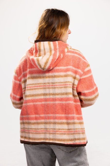 veste couverture beige rose 