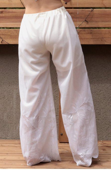 pantalon dentelle blanc 