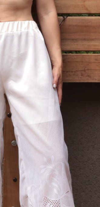 pantalon dentelle blanc 