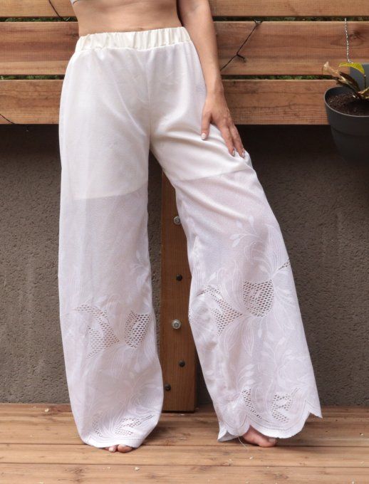 pantalon dentelle blanc 