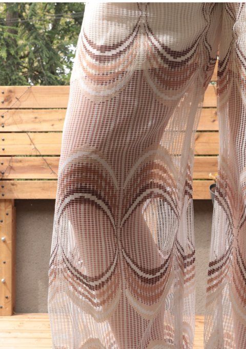 pantalon dentelle blanc et marron