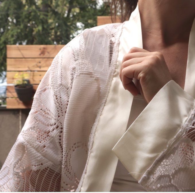 kimono dentelle blanc