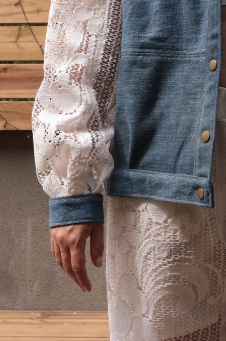 veste dentelle crème
