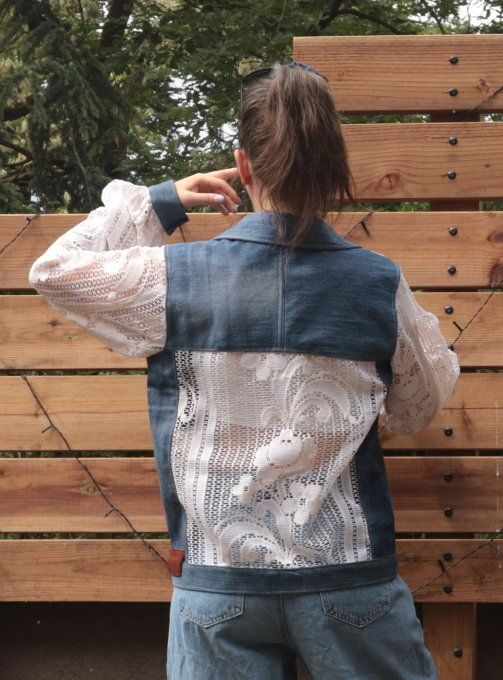 veste dentelle crème