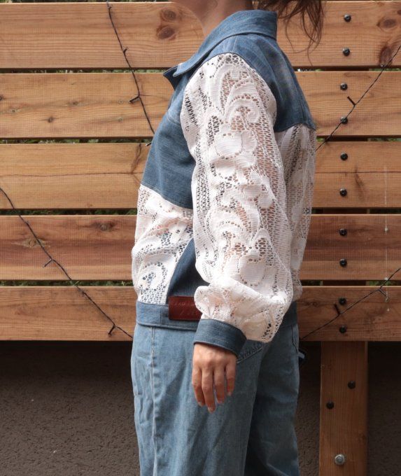 veste dentelle crème