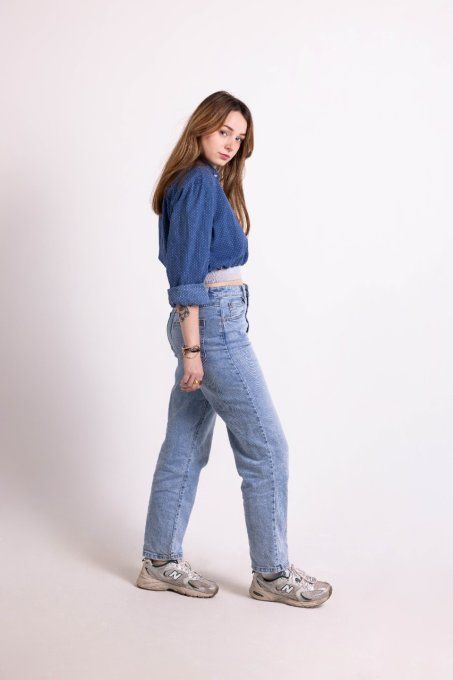 jadis creations chemise crop bleue
