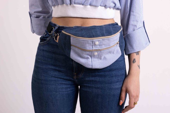 jadis creations chemise crop rayure bleue blanche