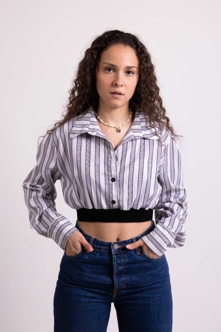 jadis creation chemise crop grise