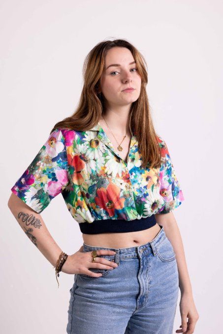 jadis creations chemise crop fleurie
