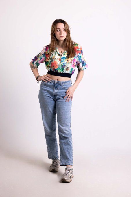 jadis creations chemise crop fleurie