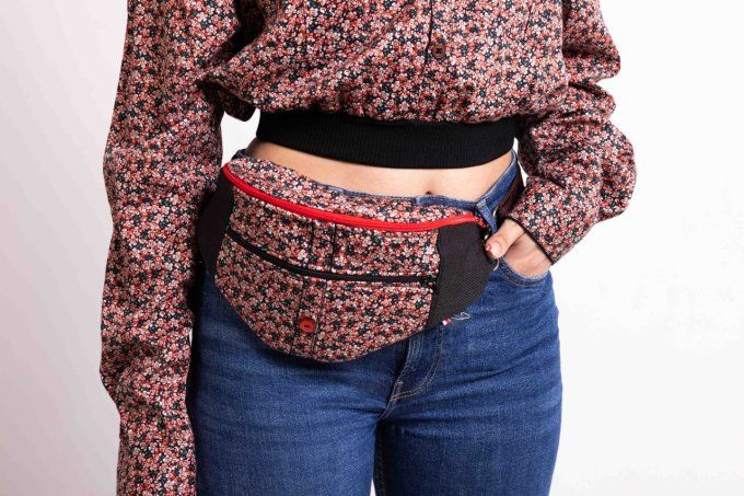 chemise crop noir fleurs jadis creation