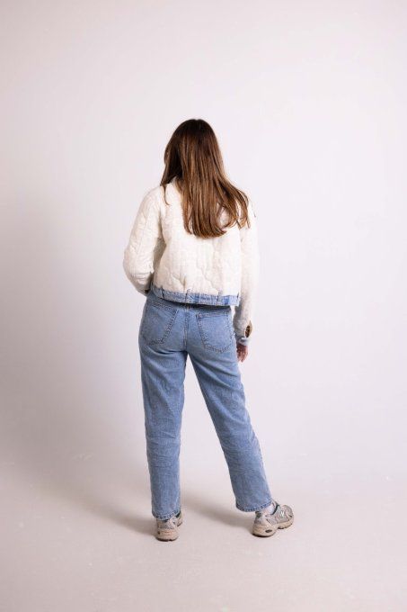 veste en jean dentelle claire surcyclé jadis creations upcycling