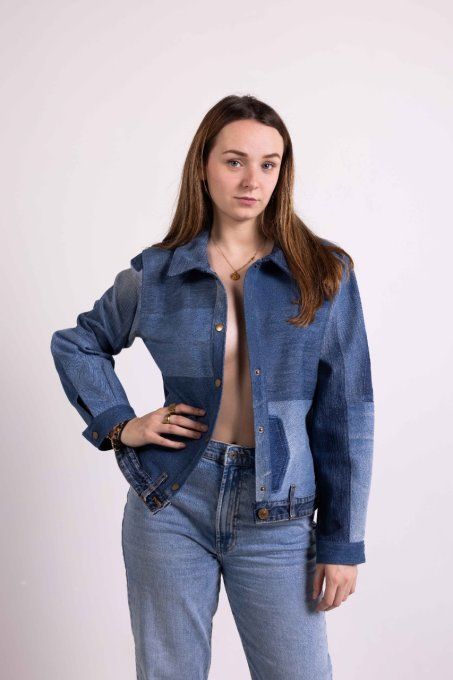 veste en jean version pochée créa