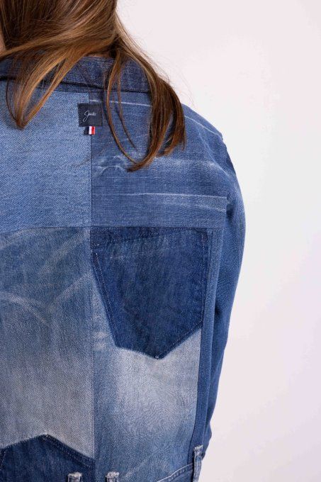 veste en jean version pochée créa