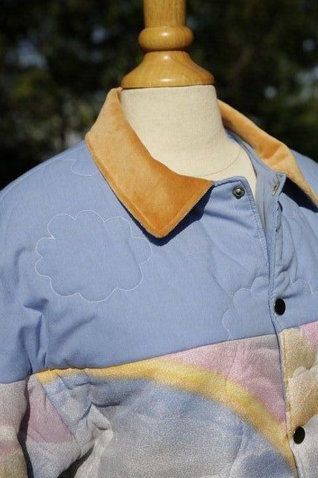 bomber nuage bleu et orange